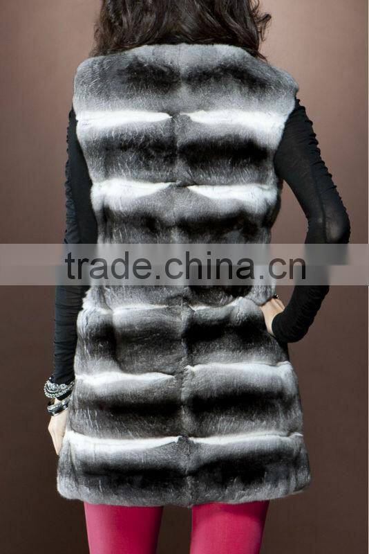 fashionable real chinchilla fur vest
