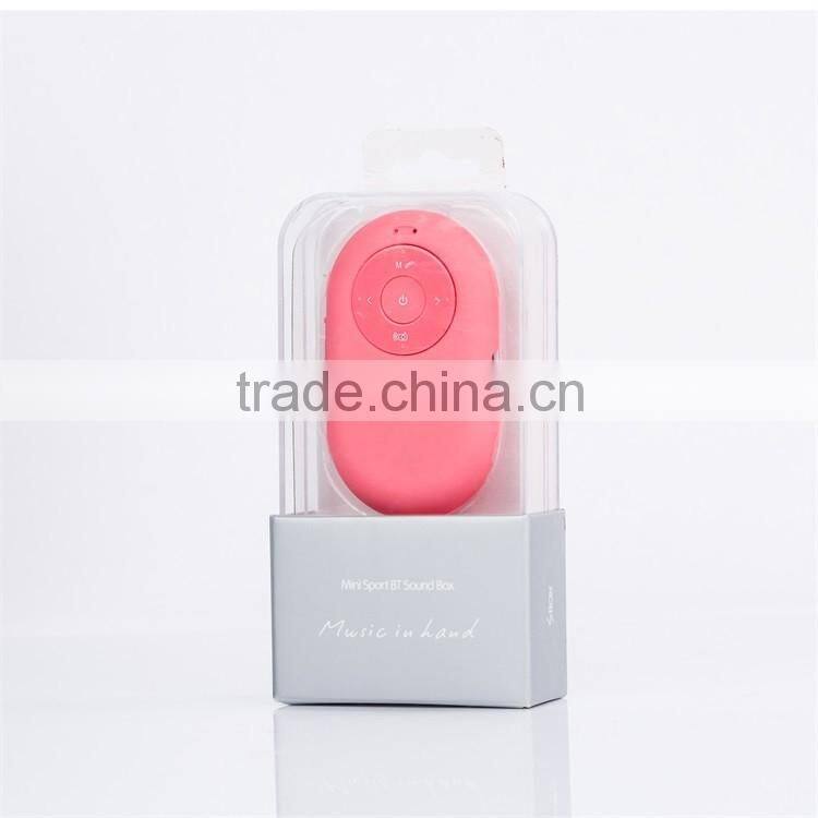 Outdoor Sport TF card FM Selfie Shutter Bluetooth Speaker with Lanyard