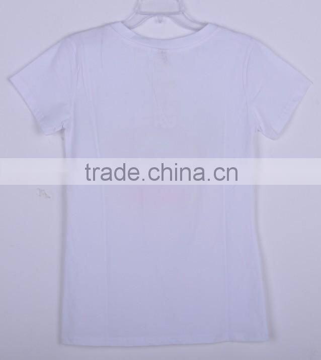 New plain white fashion cheap women basic t shirt