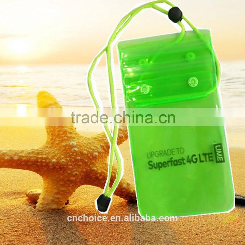 neck sling waterproof Beach Cell Phone Case for Mobile phones with lanyard
