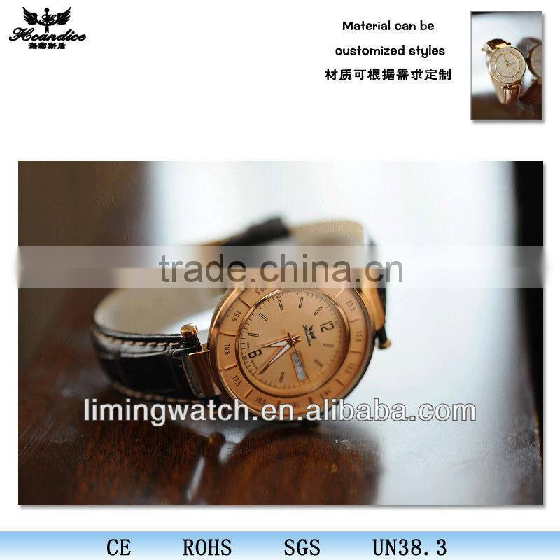 SP-2215 New design vogue fashion men leather watch with auto date