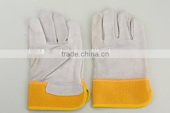 Cow split reinforced palm leather working glove, safety gloves,safety gloves china,Cow leather gloves