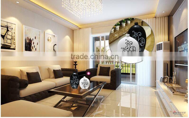 Cheapest black and white painting types of flower vase for home deco
