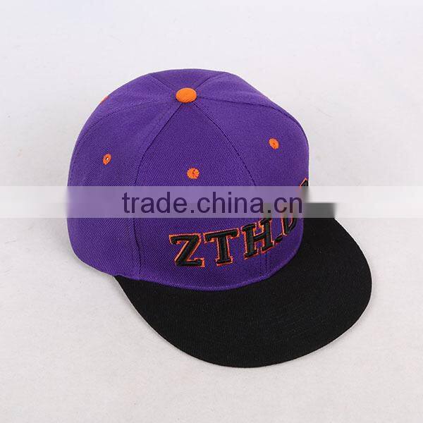 Hot Sale Flat Bill Snap Back Hat OEM 3D Embroidery Snapback Custom Cap