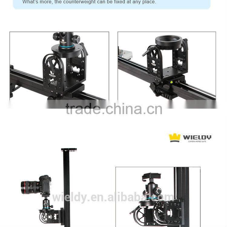 Portable Wieldy Load 8 Kg Video DSLR Slider Pan Tilt Head Rail for 5D2 5D3