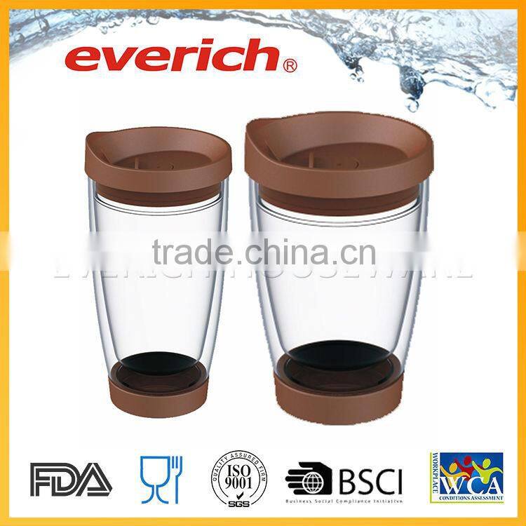 Promotional hot selling best custom cheap double wall glass cup