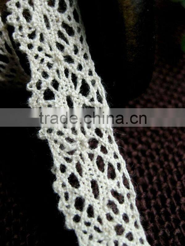 2013 crochet narrow cotton torchon lace 1.5cm/15mm, widely used in home textile - bedding