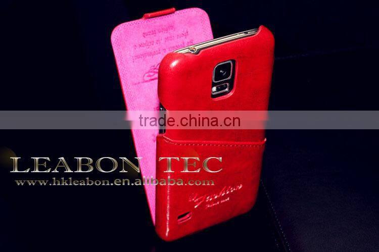 Slim Leather Magnetic Clasp Flip Hard Case,leather hard Cover For Samsung Galaxy S5 I9600 case, mobile phone case
