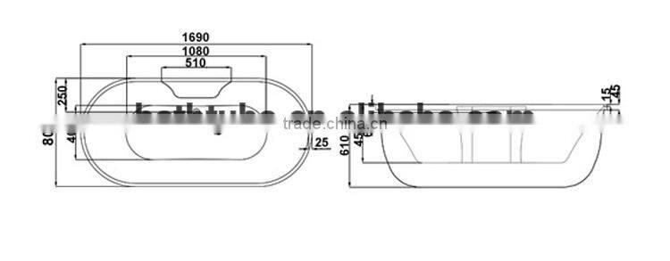 cUPC indoor-portable-hot-tub,mobil tub,oval freestanding bathtub