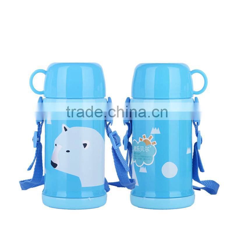 New style cartoon Children Stainless steel Vacuum Flask with plastic cup