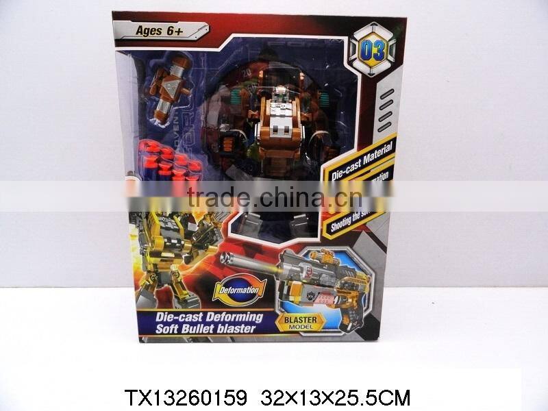Hot Sell Wholesale Price Children Die-cast Deforming soft bullet blaster robot