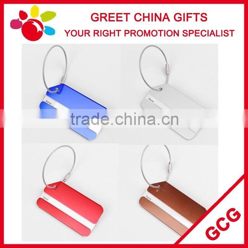Promotional Aluminum Alloy Cheap Travel Luggage Tag Custom Logo with Replaceable Paper Name Card