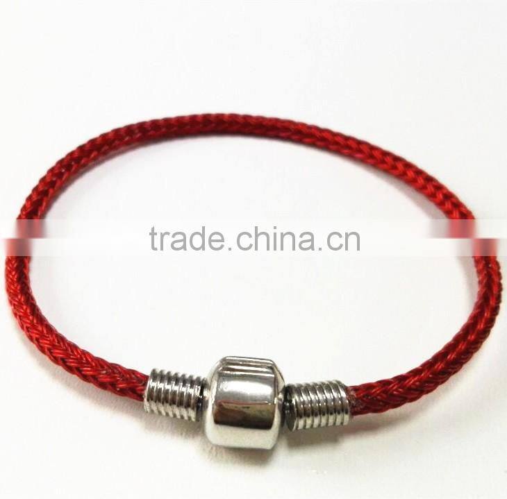 2016 trendy 5.5 mm diameter stainless steel leather string rope for jewelries