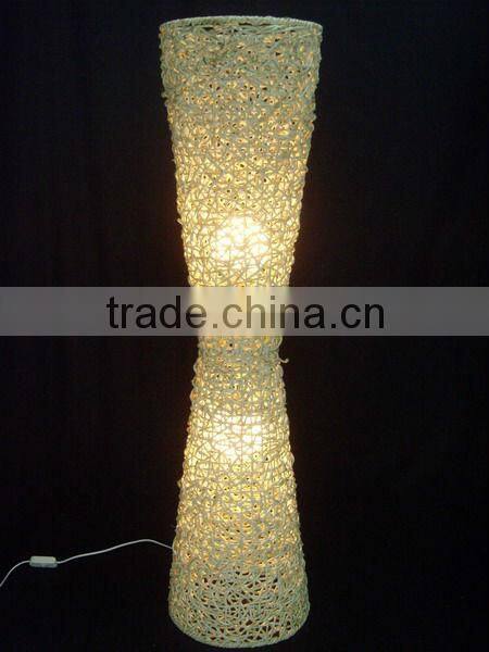 Decorative cane floor lamp with switch on cable