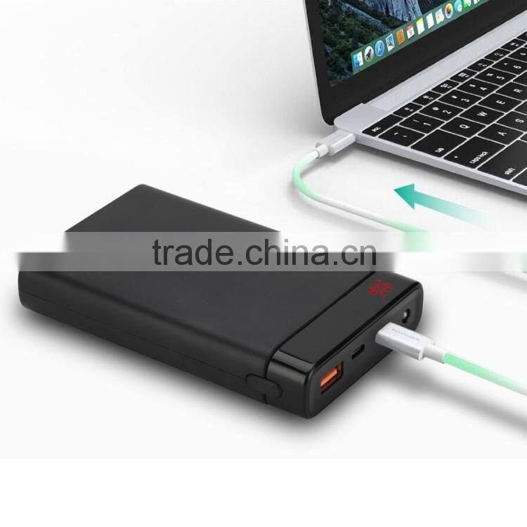 newest 10000mAh altra-slim QC2.0 power bank with led light and led display