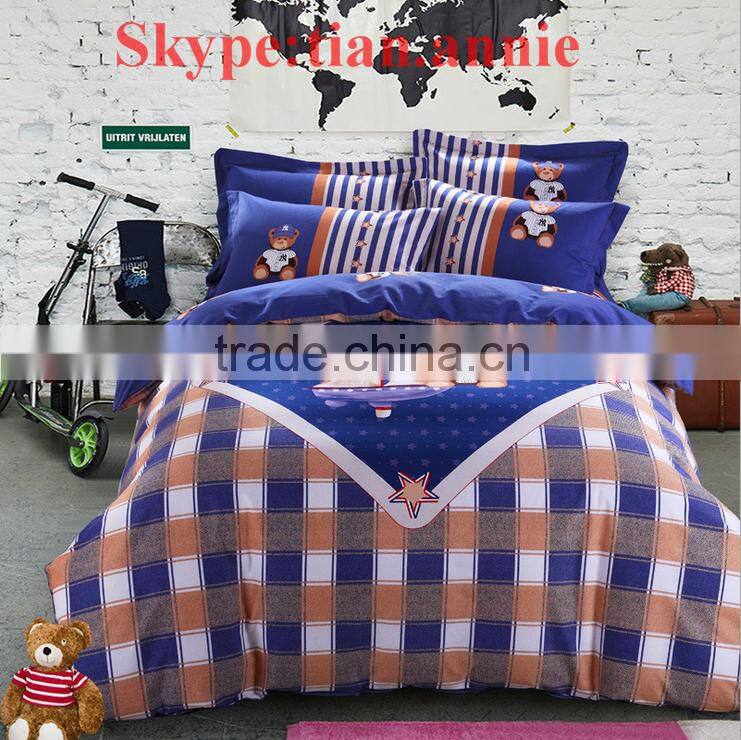 Bear wholesale bright color comforter sets bedding of complete cotton and good quality bedding bedding set kid bedding set