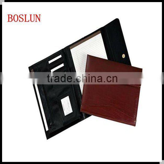 Zipper multifunction pu leather caculator business manager portfolio folder