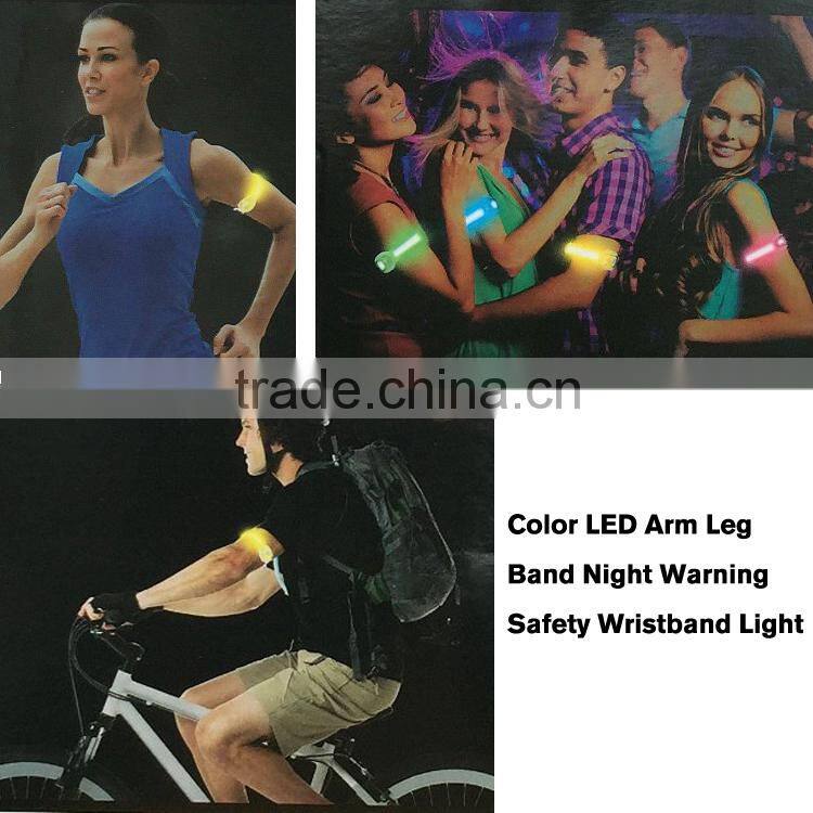 3 Light Modes 100% Brightness Fast Flash and Slow Flash Safety Reflective Belt Arm Strap Night Running LED Armband Lights
