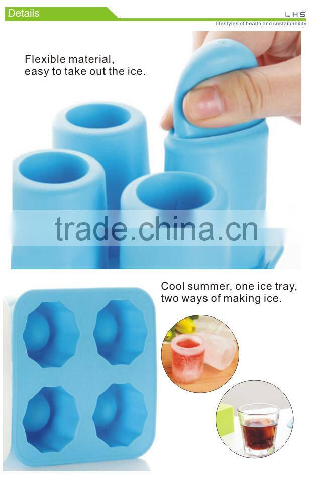100% food grade shot glass made completely out of ice plastic ice cube tray with lid
