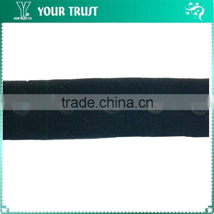 Silver Gold Gunmetal Dome Stud Black Velvet Beaded Trimming