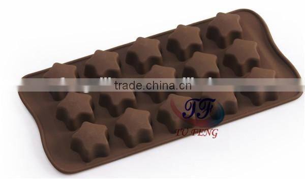 Hot selling 15-cavity star silicone chocolate pastry mould for baking