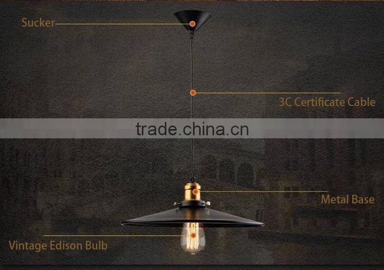 High Power Standard E27 Base Industrial Pendant Light 3 Arms Metal Large Pendant Lamps