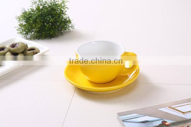 color glazed ceramic cappucino coffee cup
