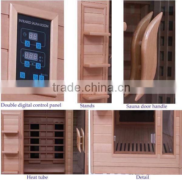 1200*1200*1900mm hemlock wood and abies canadensis material far infrared sauna room infrared sauna