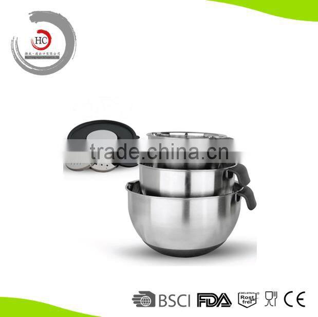 Stainless steel mixing bowl set of 3 with spout