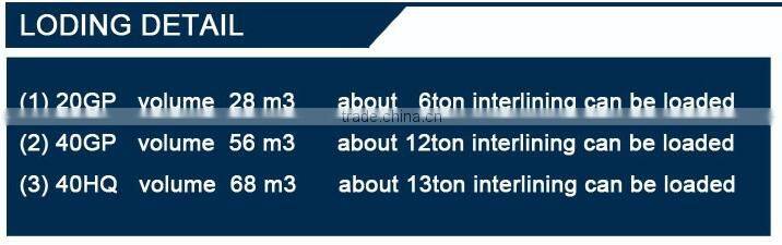 Fusible interlining nonwoven fabric for Dubai market 2016F