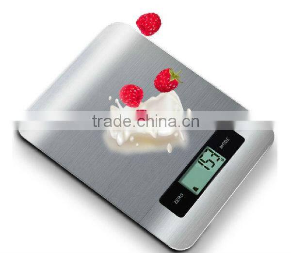5kg Stainless steel digital kitchen food scale with LCD display for kitchen use,food,fruit,vegetable