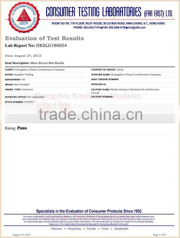 Belt Buckle for Leather Products with metal loop and tip clip