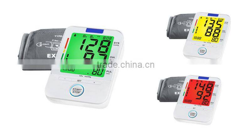 Home use digital blood pressure monitor with backlight
