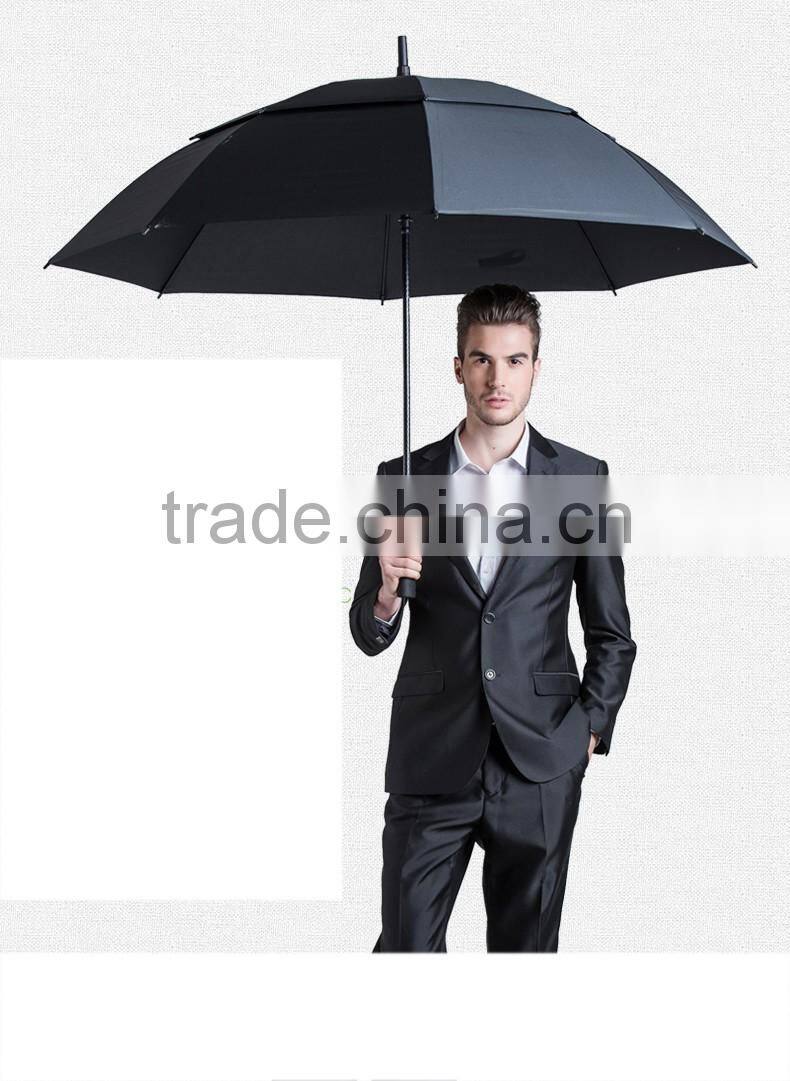 High quality windproof Pongee fabric custom printed types golf umbrellas