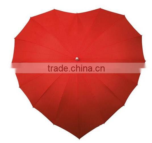 factory manual 23 inch lady red heart wedding umbrella