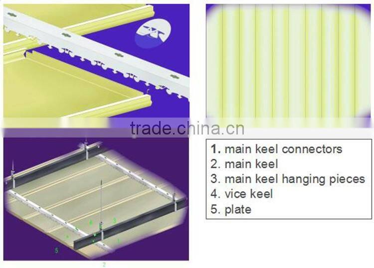 Decorative C shaped strip aluminum suspended ceiling tiles