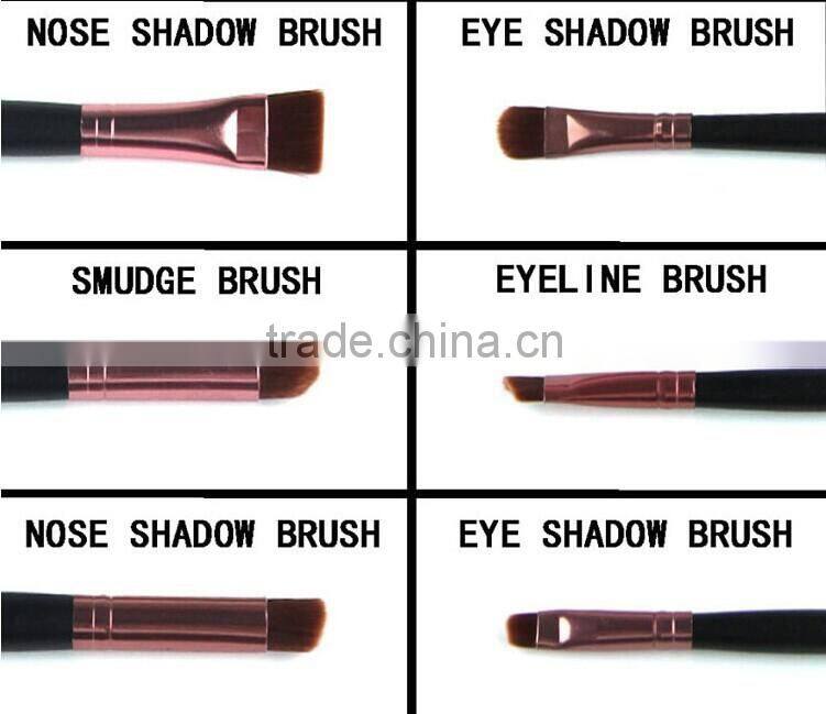 6pcs Makeup Eyeshadow Nose Shadow Smudge Brush Set Makeup Tools Kit