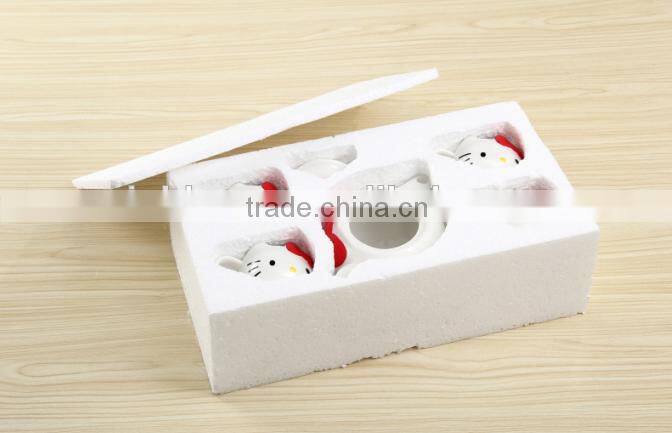 creative lovely cartoon pink red hello kitty cat gift ceramic teapot and mug 5 in 1 set