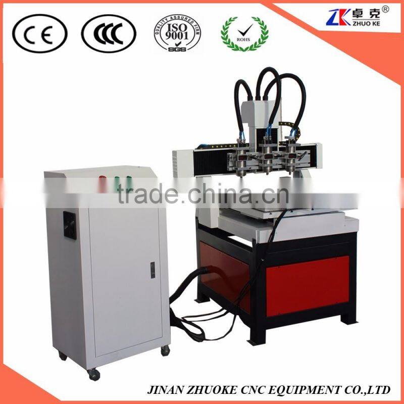 ZhuoKe CNC 6060 Metal Engraving Machine For Drilling And Milling With 3 Spindle Head Rotary Axis 600*600mm CE Approved ZK-6060