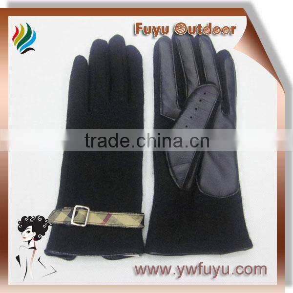 ladies fashion gloves with buckle
