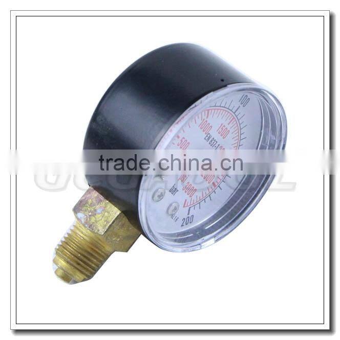 High quality black steel bourdon tube low air pressure gauge