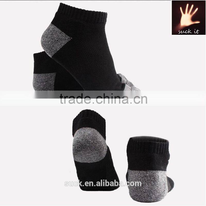 Black Men Riding Bike Cycling Warm Towel Sweat Short Socks with Hiking Antimicrobial