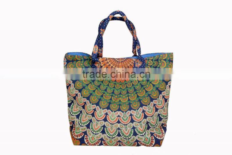 handbag tote bag women's bag tote shoppers bag handmade printed shoulder bag mandala tapestry wholesaler women's shoulder bag