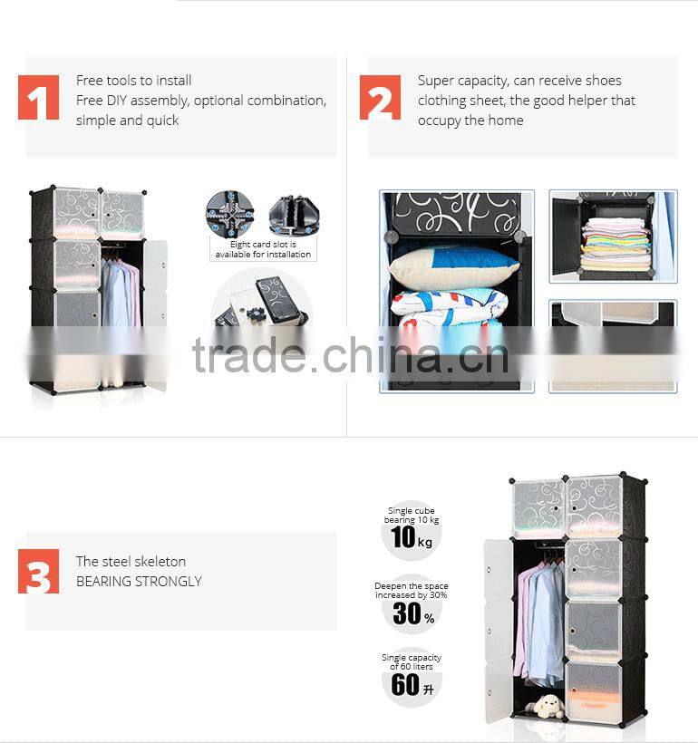 Wholesale Folding Modern bedroom plastic wardrobe box