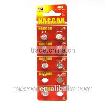 AG6 1.5v .33mAh Alkaline button cell battery weq