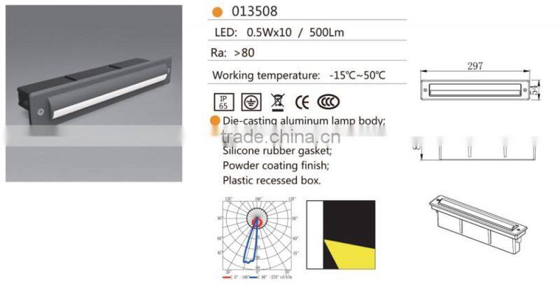 W-013508 IP54 5W LED wall mounted lamps,CE approved outdoor bracket lamp