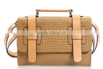 Genuine leather woman leisure handbag factory China