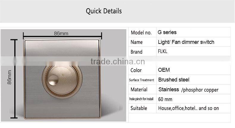 wall mount light fan speed control dimmer switch with 1000w 1500W