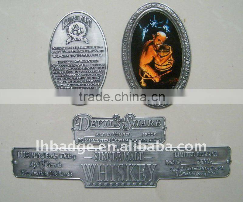 aluminum Whiskey packing label