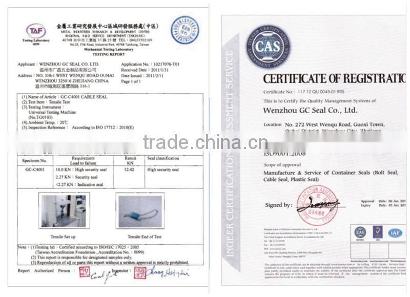 The Top Quality Double Lock Security Cable Seal WITH 1.5MM DIAMETER